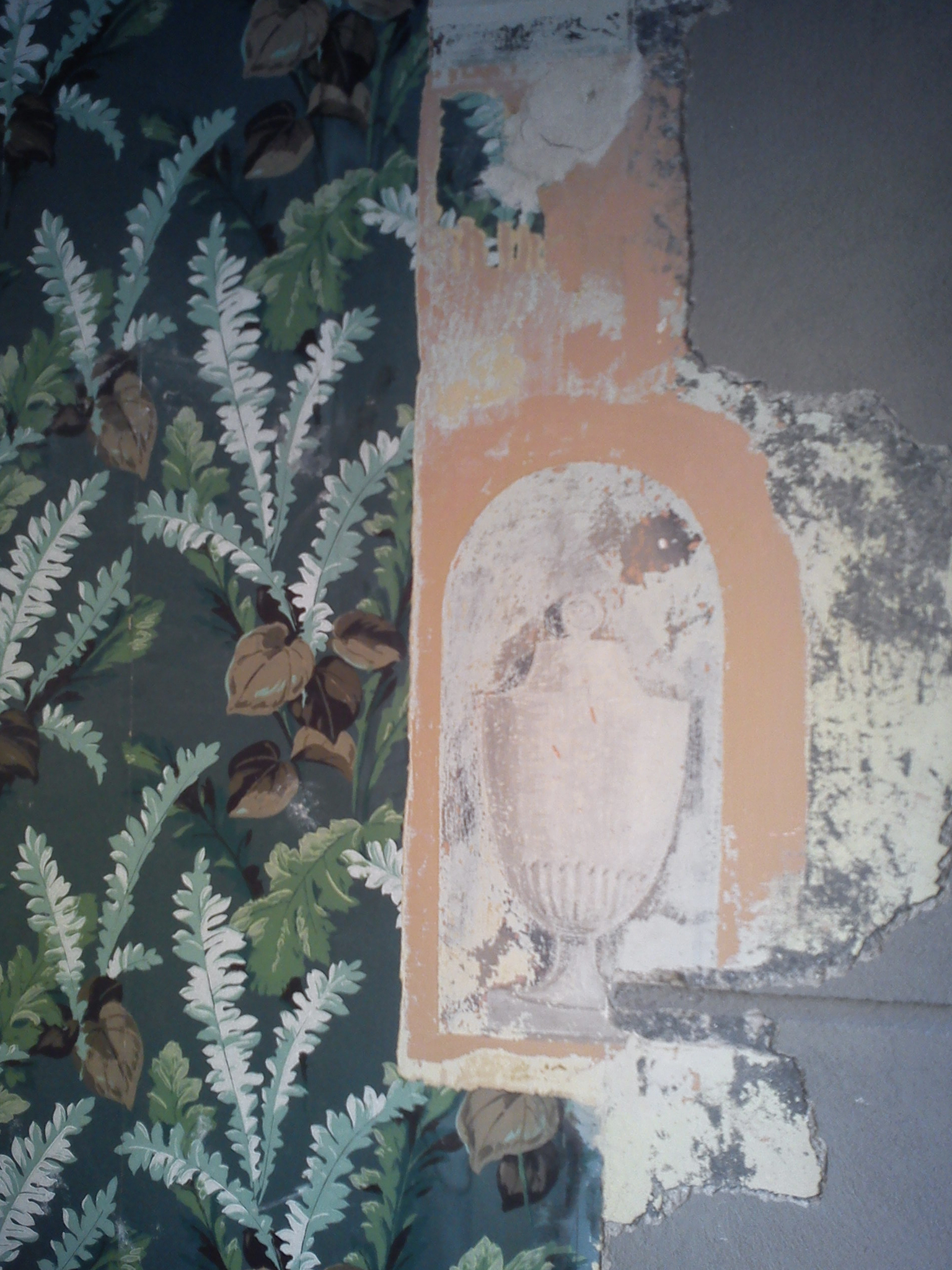 Framskrapad dekormålning inför renovering. Foto: HOSARK